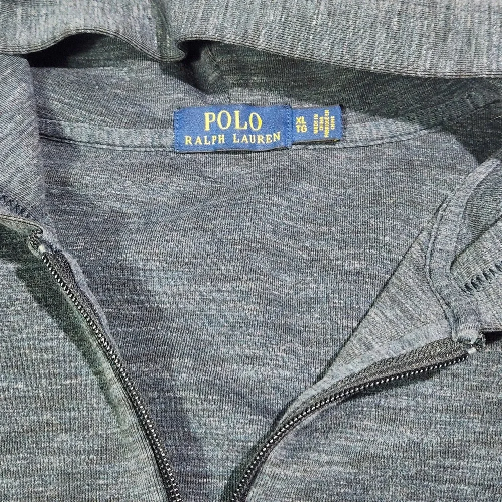 Polo Ralph Lauren Double Knit Full Zip Hoodie Mens XL Blue Eclipse Heather Navy‎